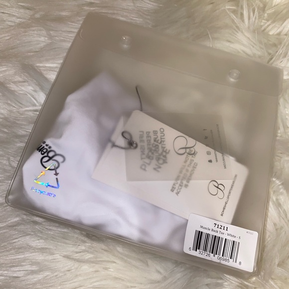 MUSCLE BACK TEE WHITE SIZE S NWOT BOMBSHELL SPORTSWEAR - Picture 5 of 12